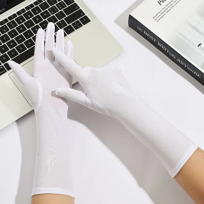 HZS-24028 Muslims Arab Glove For Women Sun proof Arm Cover Embroidery Sleeves Full Finger Hijab Hand Gloves
