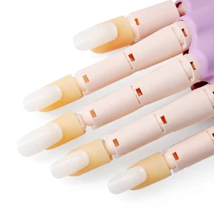 Ready Stock Purple Upgraded Practice Nail Hand For Acrylic Nail Tips Flexible Trainer Silicone Nail Training Practice Hand