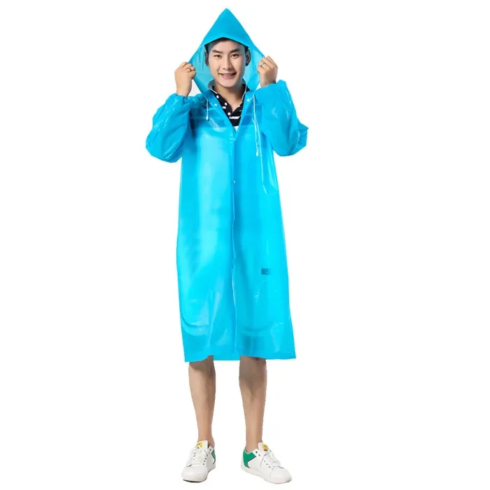 EVA Waterproof Reusable Raincoat with Hood Wholesale Factory Price Raincoat with buttons