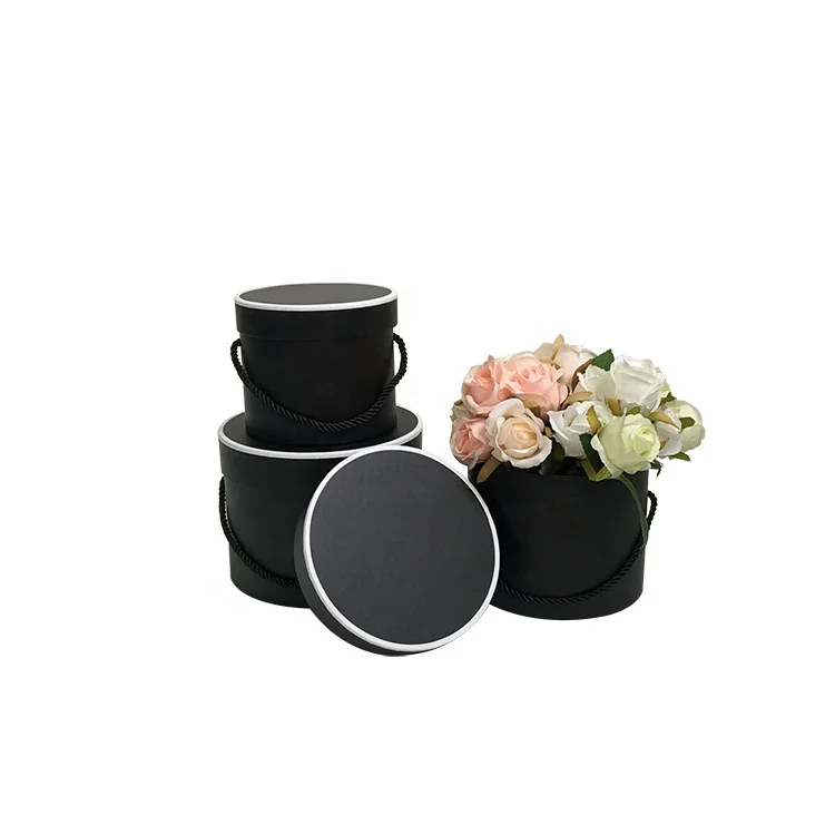 Factory wholesale round shape wedding rose flower boxes for custom logo printing
