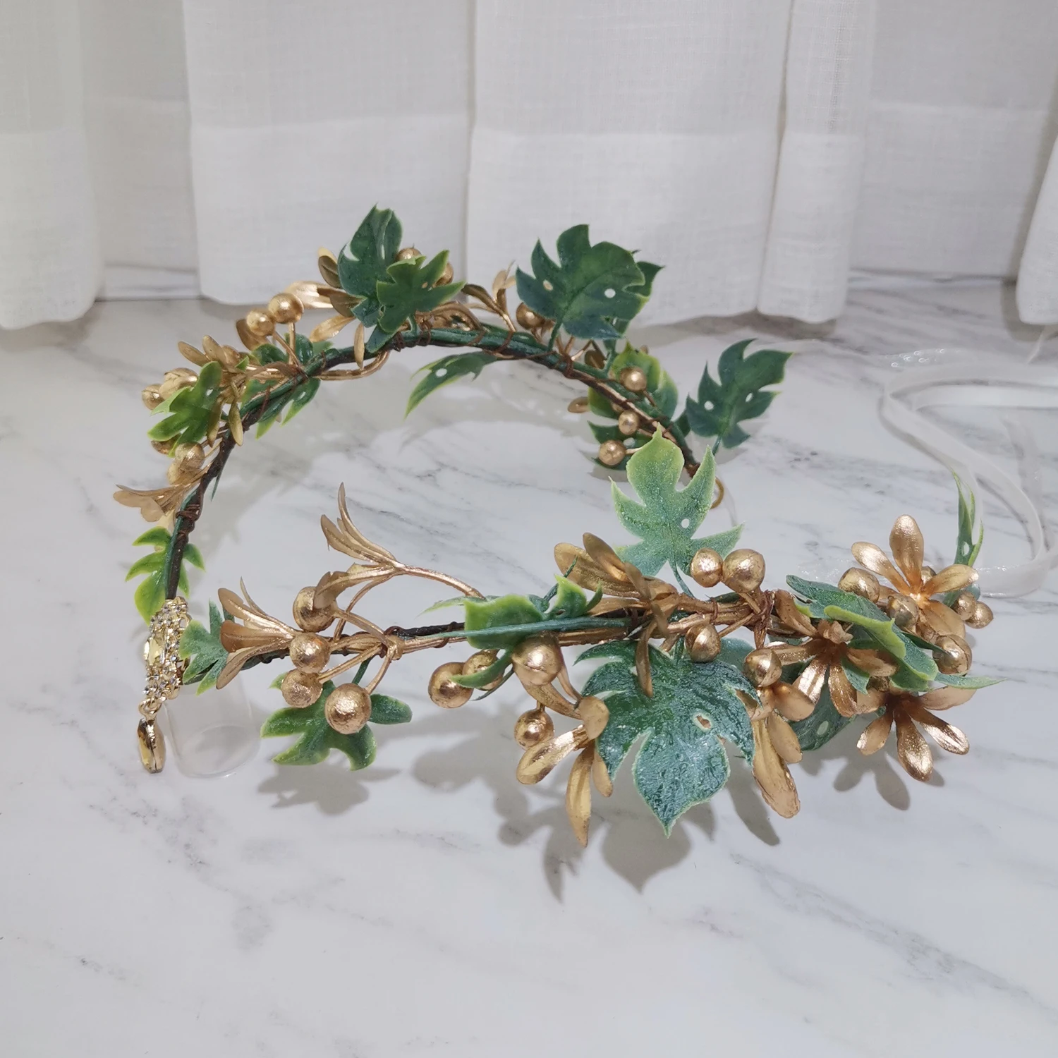 Flower Crown Gold Berries Christmas Halloween Hairband Festival Holiday Headband Wreaths For Women Decoration