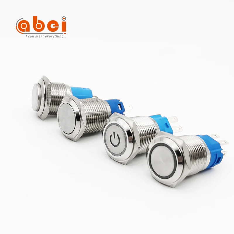 abei  IP65 Waterproof latching or momentary Led Power Switch Ring Push Button ON OFF Switch manufacturers