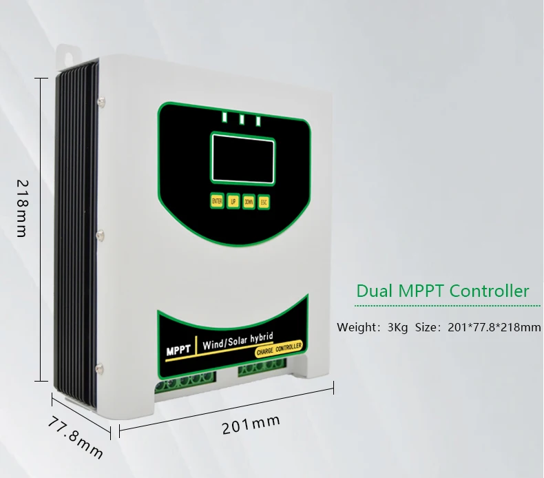Yinen Dual Channel Wind Solar Hybrid Charge Controller 2000w 3000w 4000w Solar Power Controller 48v Mppt