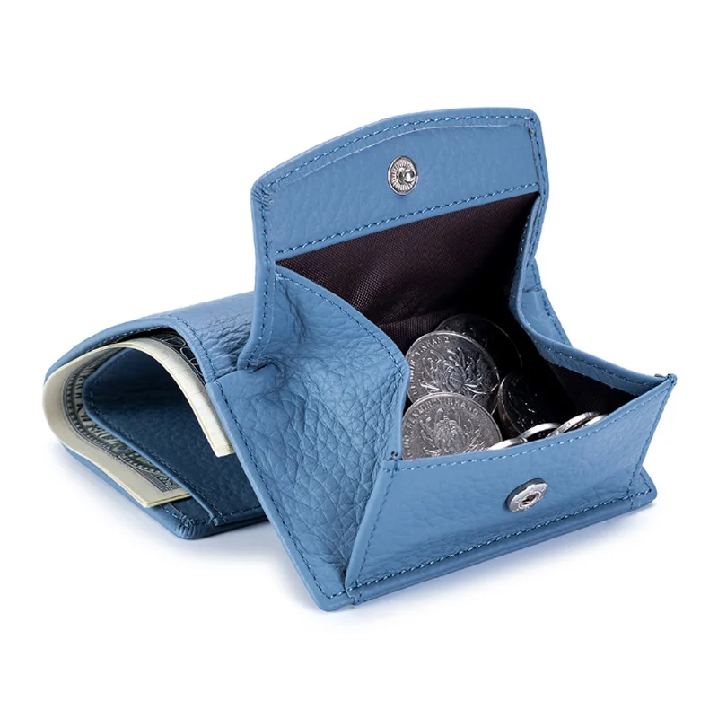 Genuine leather wallet women ladies purse zipper coin bag fashion trifold wallets money bag card holder RFID