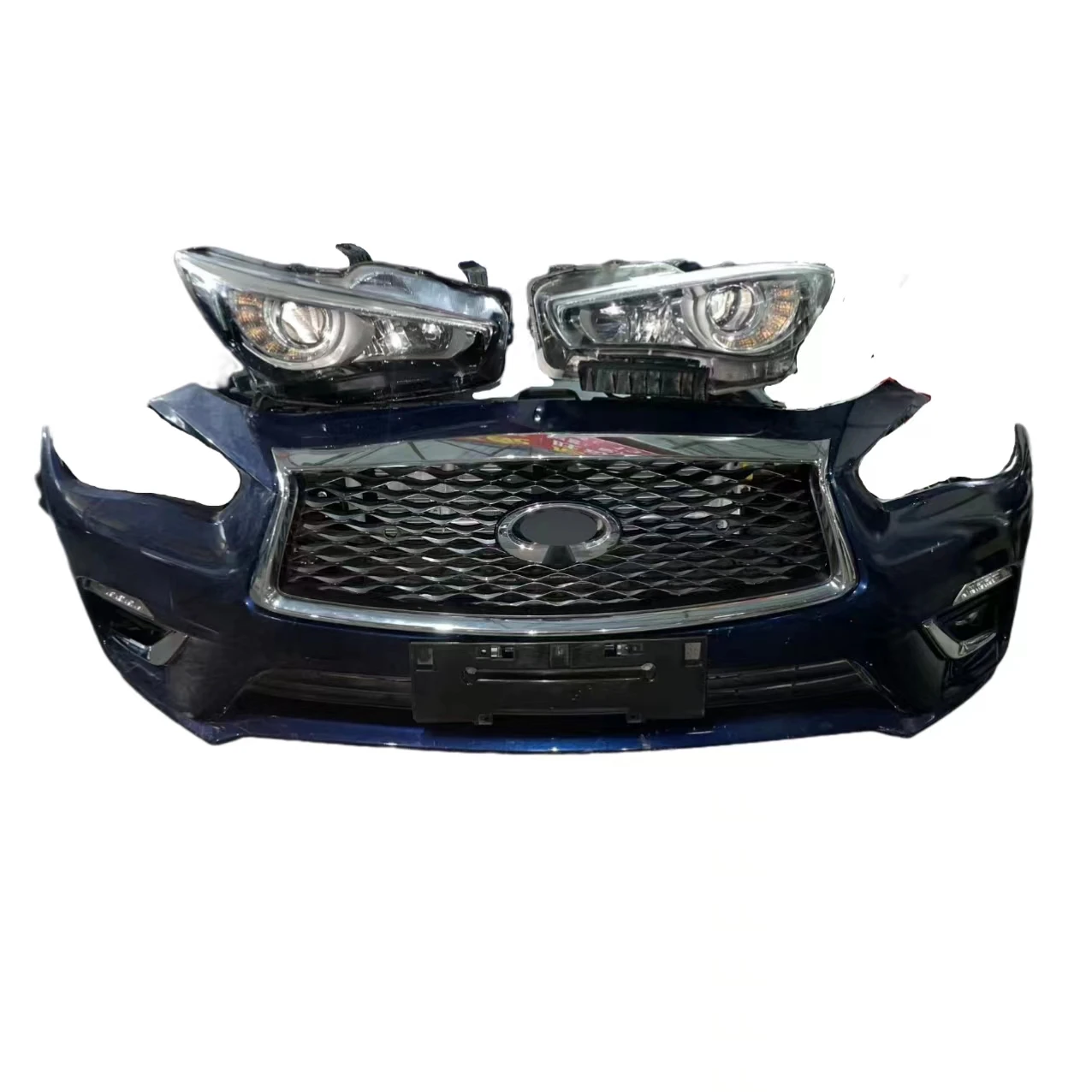 Автозапчасти на заказ передний бампер в сборе для Infinity Q50 2015-2022 светодиодные фары для гриля Противотуманные фары автомобильные аксессуары
