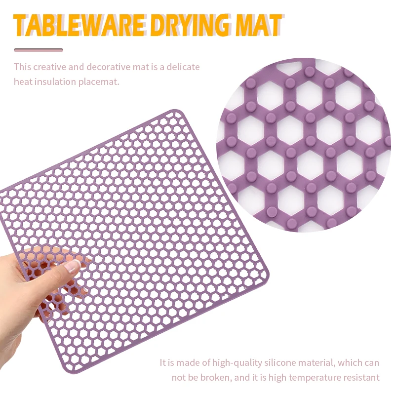 Silicone Sink Mat Foldable Non-Slip Soaking Pad Grid Accessory Rear Drain Kitchen Sink Protector Mats