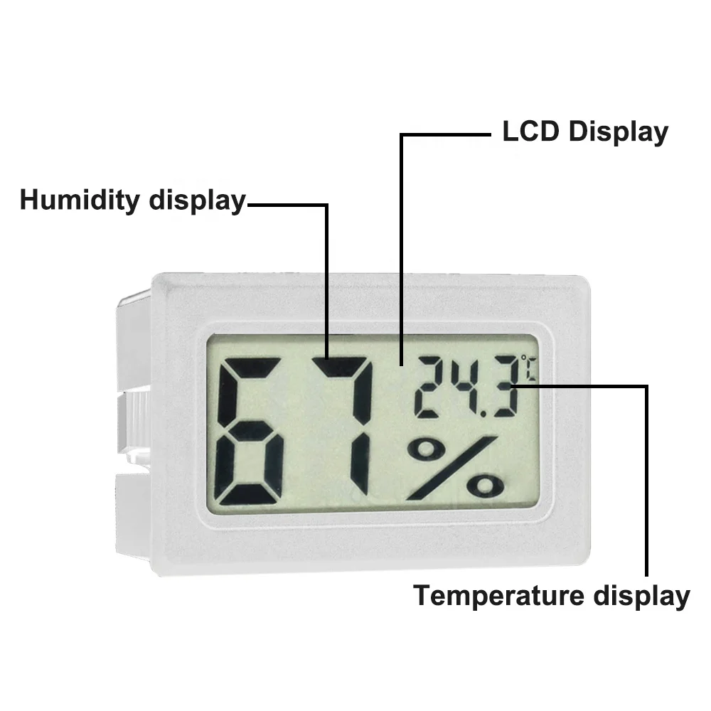 Mini Digital Humidity Meter Thermometer Hygrometer Sensor Gauge LCD Temperature Refrigerator