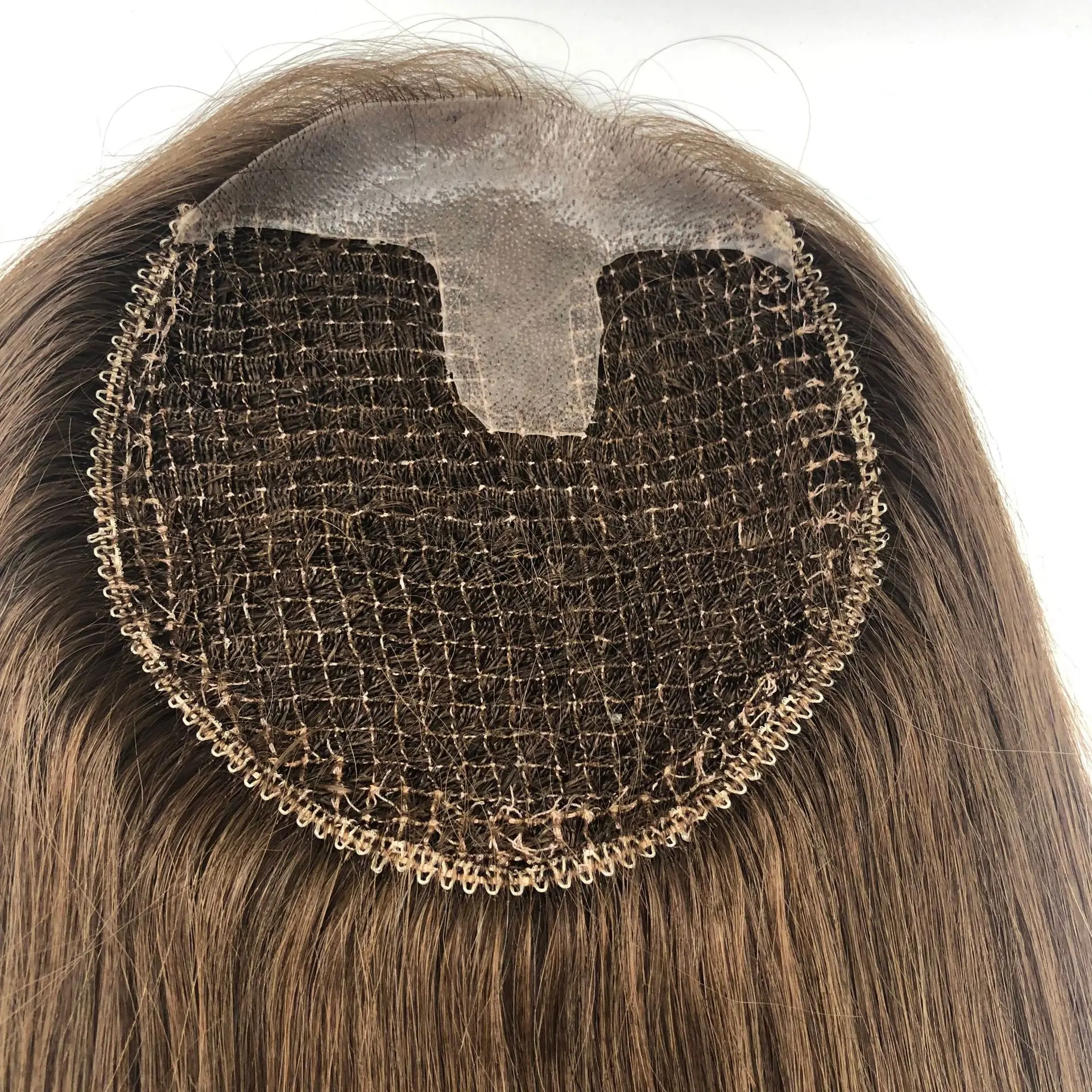 AU LONGFOR Popular woman toupee Fish Eye Net Hair Topper Human Hair Topper For Women