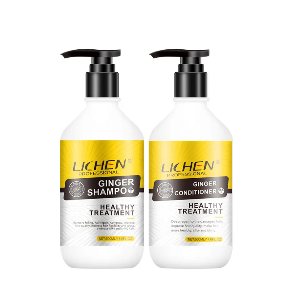 Имбирный шампунь и кондиционер для защиты от выпадения волос и контроля жирности с частной этикеткой для мужчин и женщин