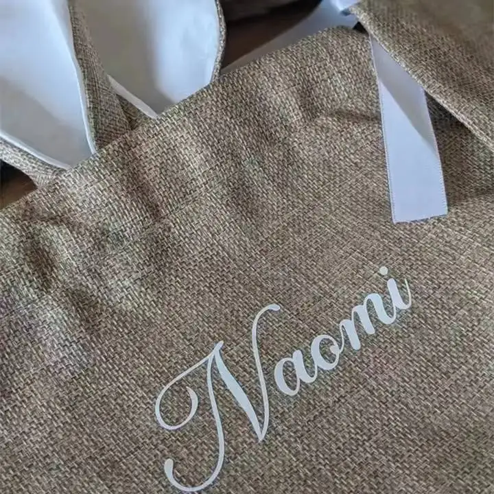 Embroidery Sublimation Easter Bunny Bags Blank Easter Baskets Wholesale Washable linen Easter Gifts