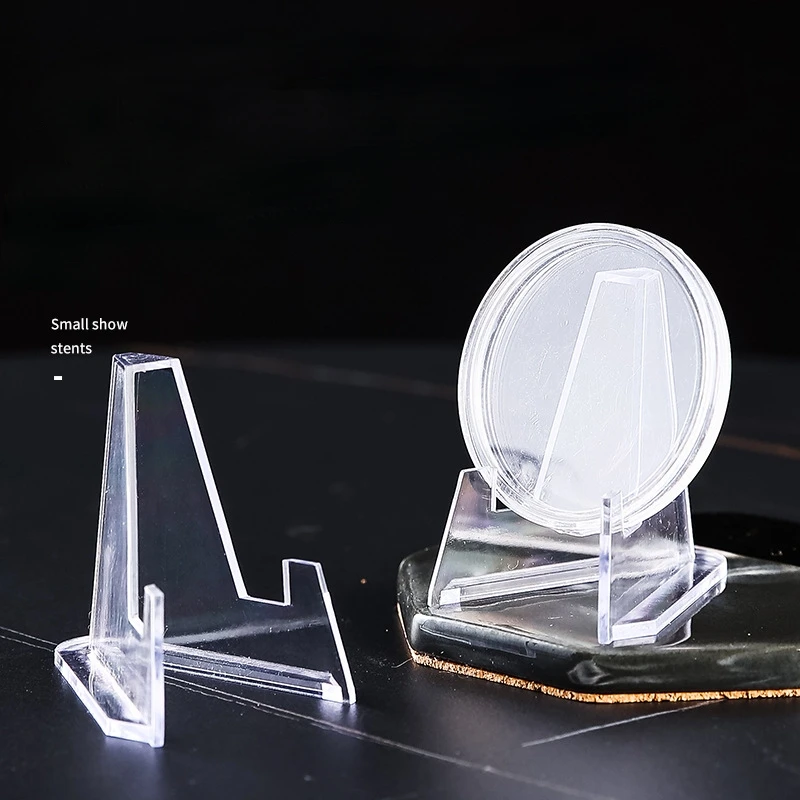 68mm*52mm Mini Clear Plastic Easel Stands Coin Display Easel Holder