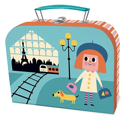 custom baby birthday gift box cardboard kids suitcase box children toy cardboard suitcase box with metal handle