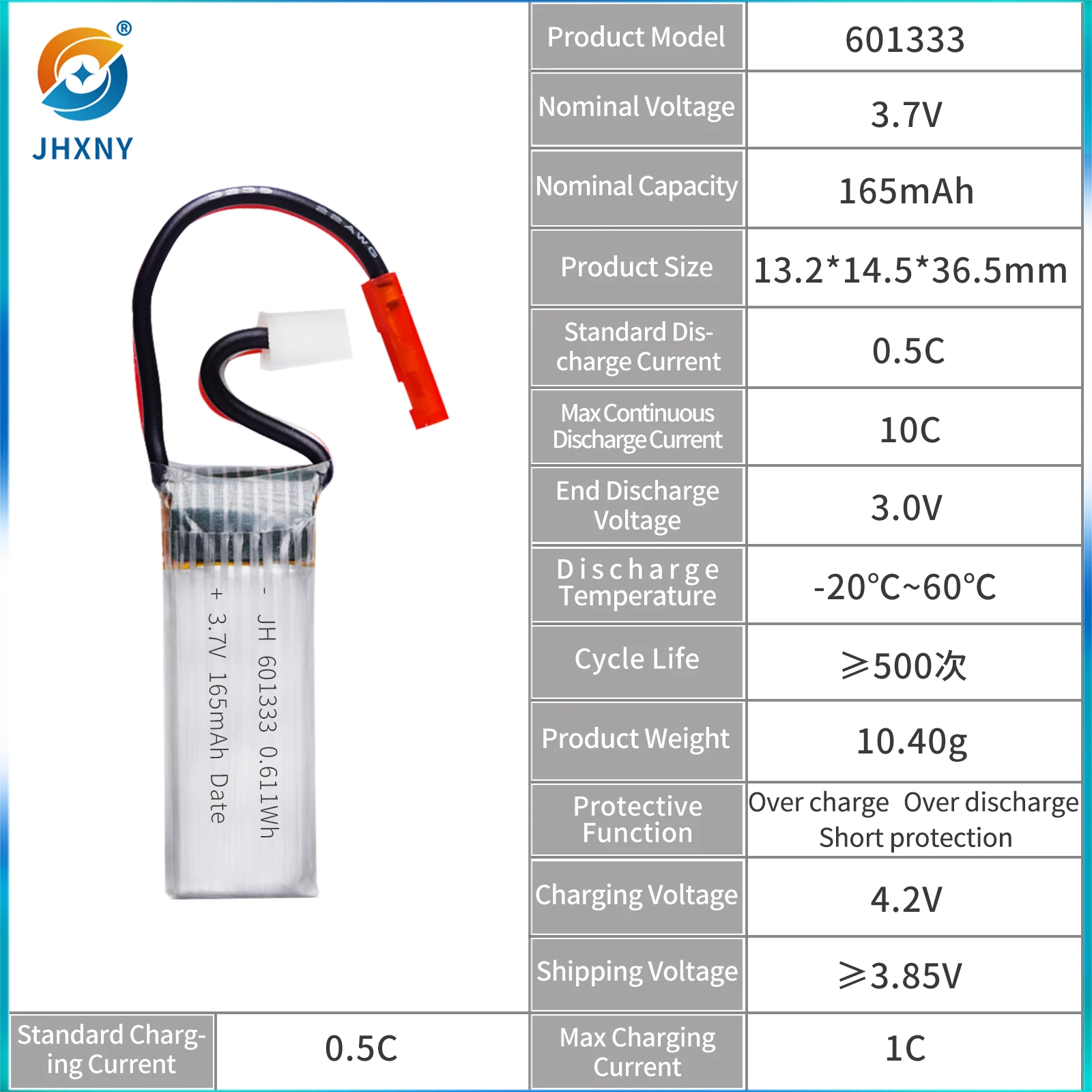 Customizable Battery 601333 Small Li-polymer 3.7v 165mah Soft case Rechargeable Lithium Polymer Battery  for Drone