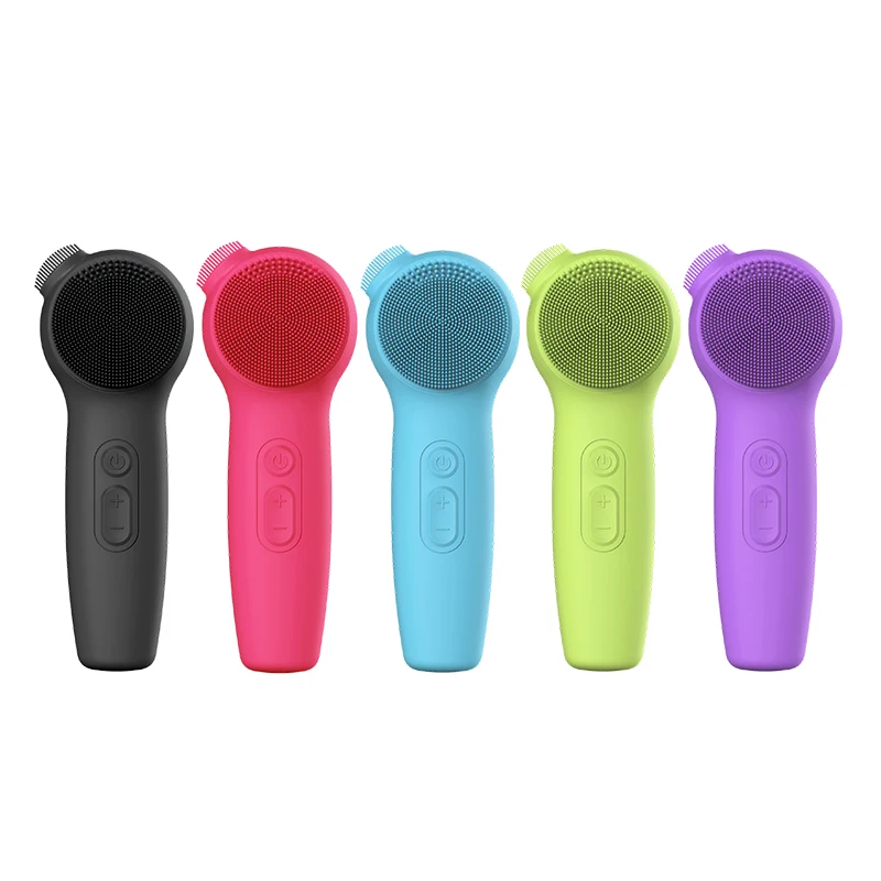 Electric Facial Cleansing Brush Face Massage for Cleansing and Exfoliating Silicone Face Scrub Brush With Red Blue LED Lighting