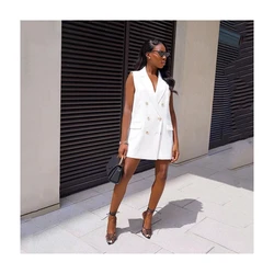 Wholesale Customized Good Quality Business Temperament White Suit Formal Vest Thin Jacket