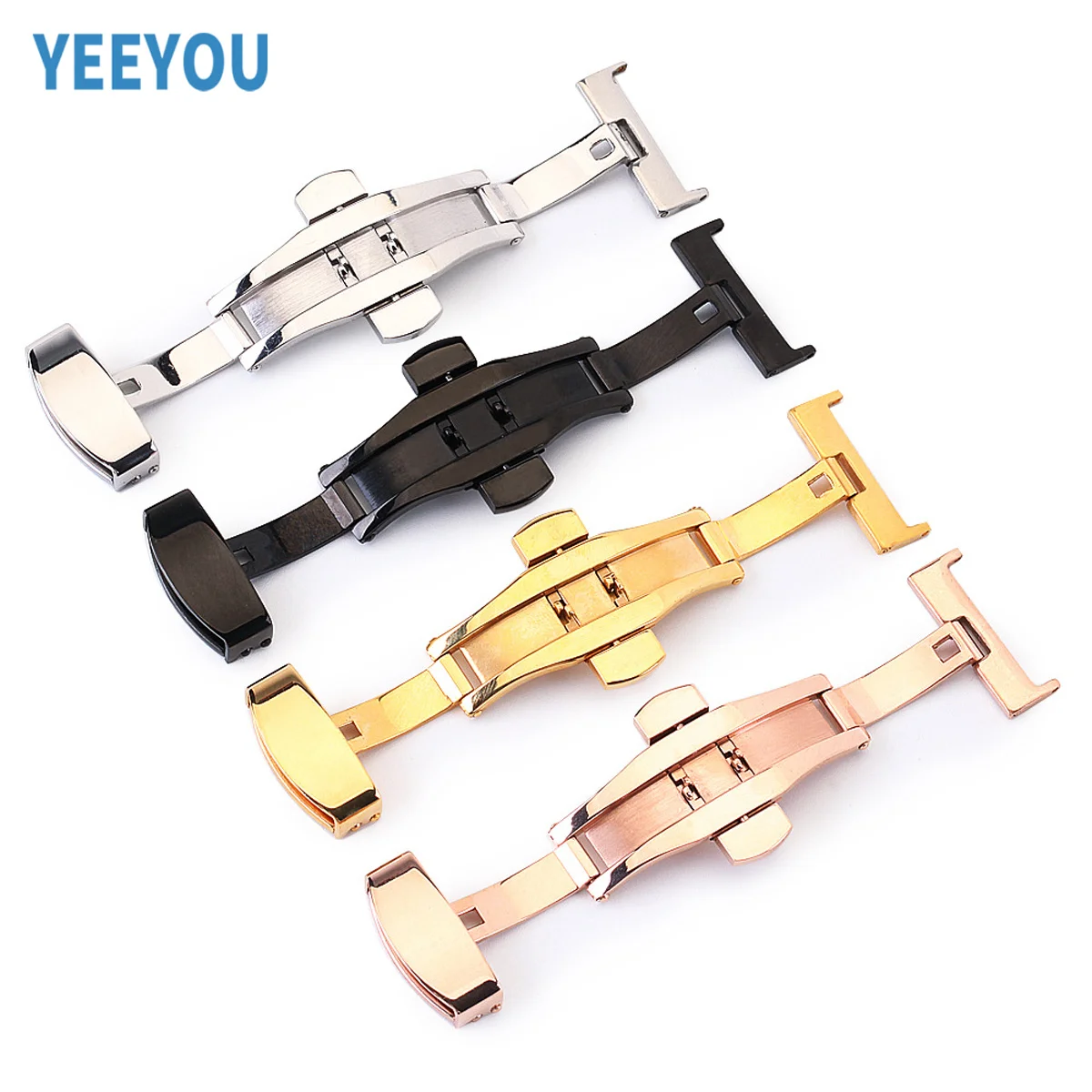 Wristwatch Accessories Watch Buckles Engraved logo butterfly Deployment Watch Clasp