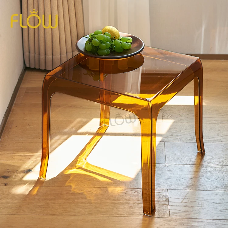 Мебель для дома, современный минималистский маленький настольный набор, пластиковая основа, акриловая прозрачная кофейная кровать, обеденный стол