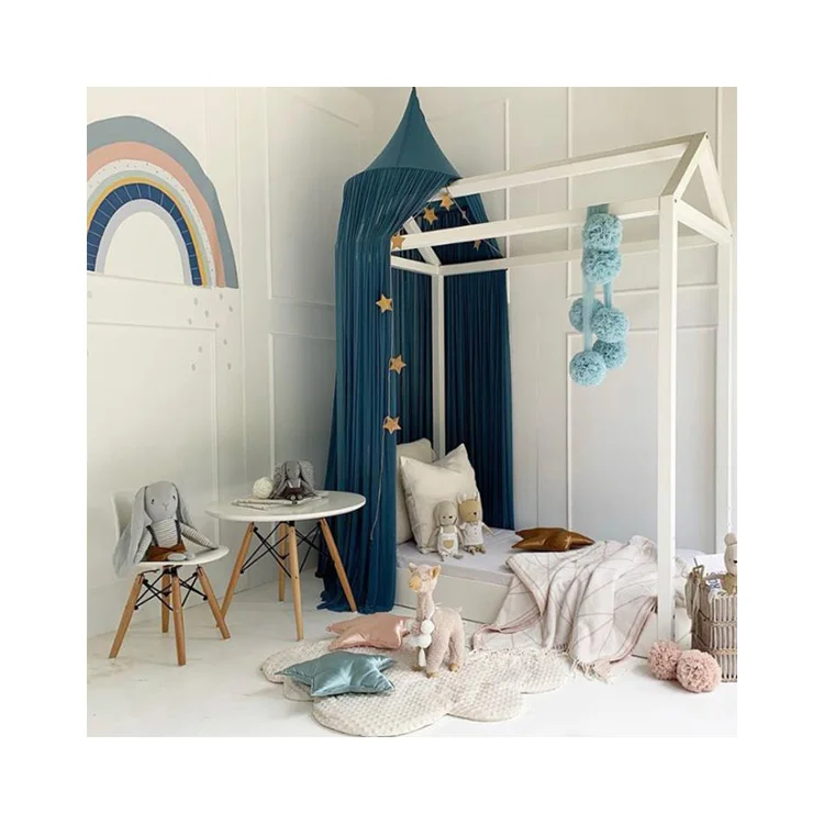 Навес для детской кровати, занавеска, Круглый Верхний купол, подвесная москитная сетка, чехол для постельного белья, Комната принцессы, москитная сетка