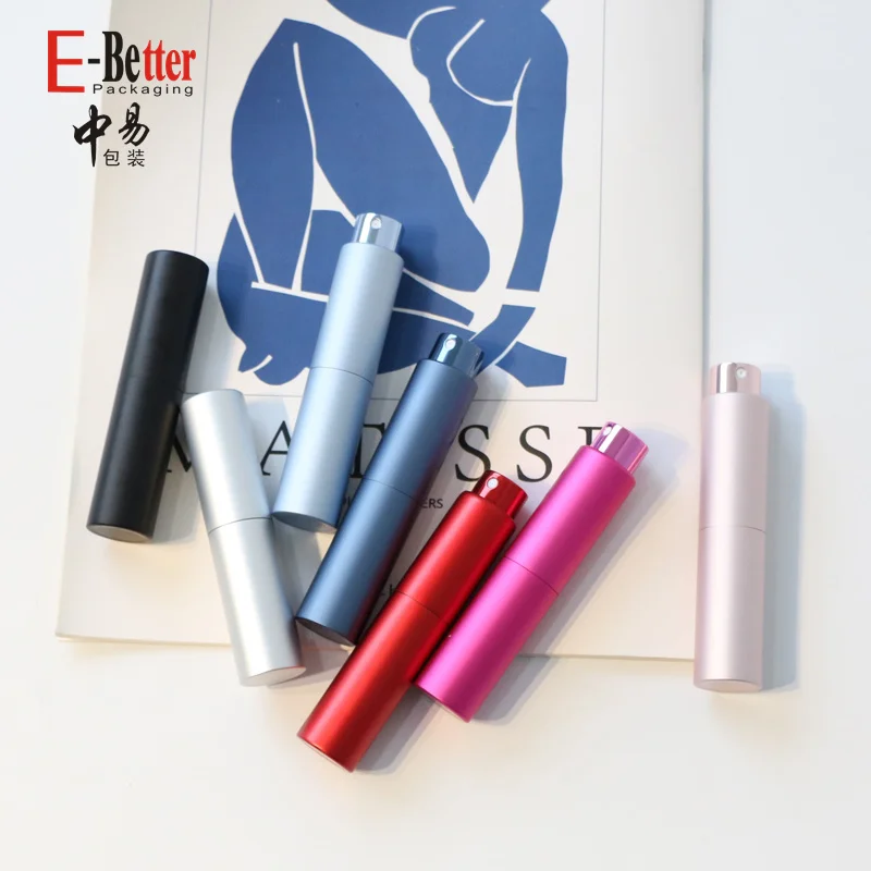Low MOQ 5ml 8ml 10ml empty Refill twist up Portable Parfum tester Travel mini Refillable Cologne Perfume Atomizer bottle