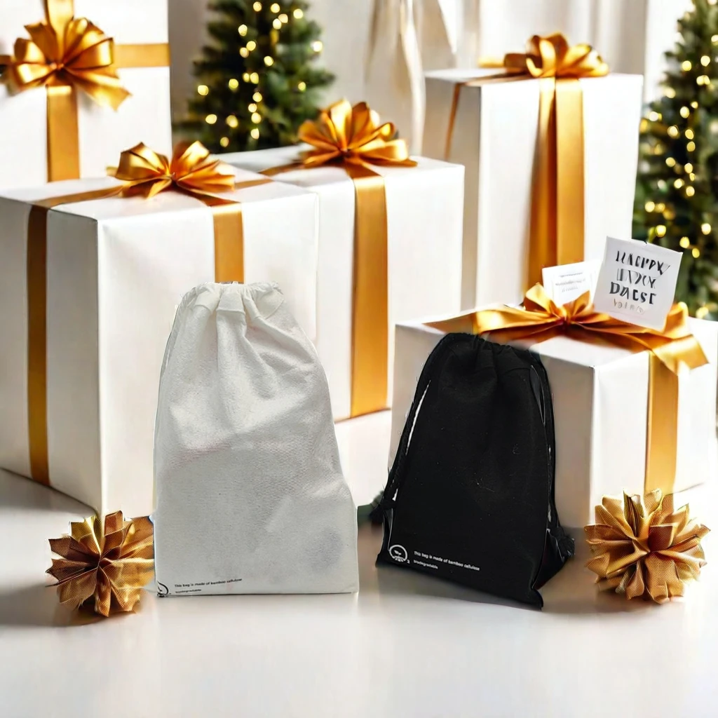 cosmetics pouch recyclable muslin drawstring gift dust pouch travel luxury bags for women with printed logo christmas gift bag