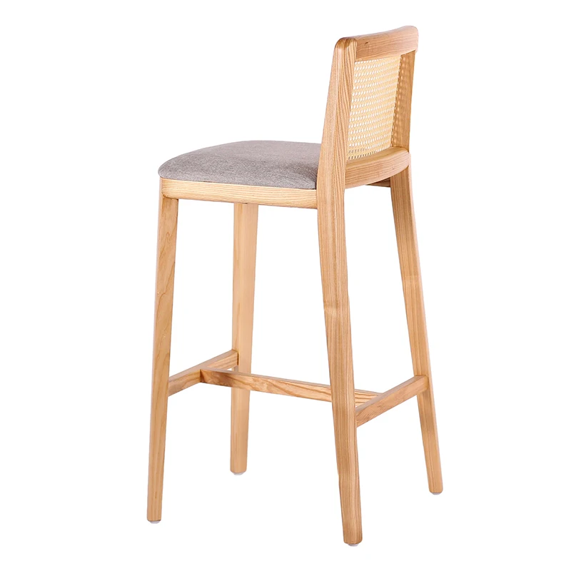 Hot selling modern furniture stool leather bar stool cane wicker high bar chair