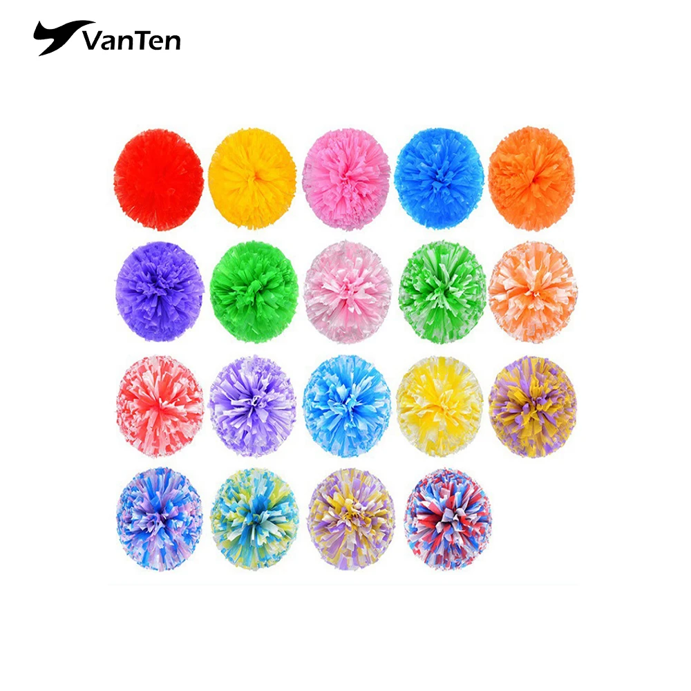 Metallic Foil Cheerleading Pom Poms, Premium Cheerleader Pompoms Kit for Sports Meeting Cheers Ball Game