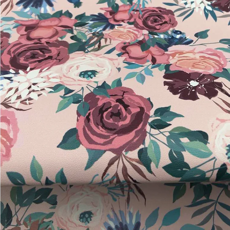 Printed Faux Synthetic Leather Printed Vinyl China Leather For Bags Shoes Crafts Material