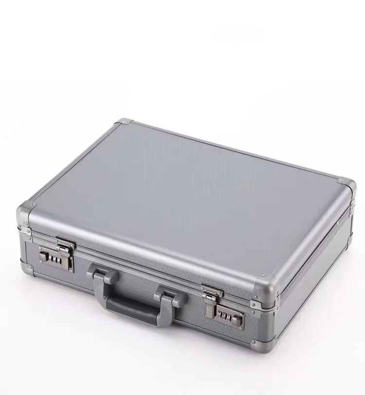 High quality in stock easy carry case grey color storage aluminum case for document