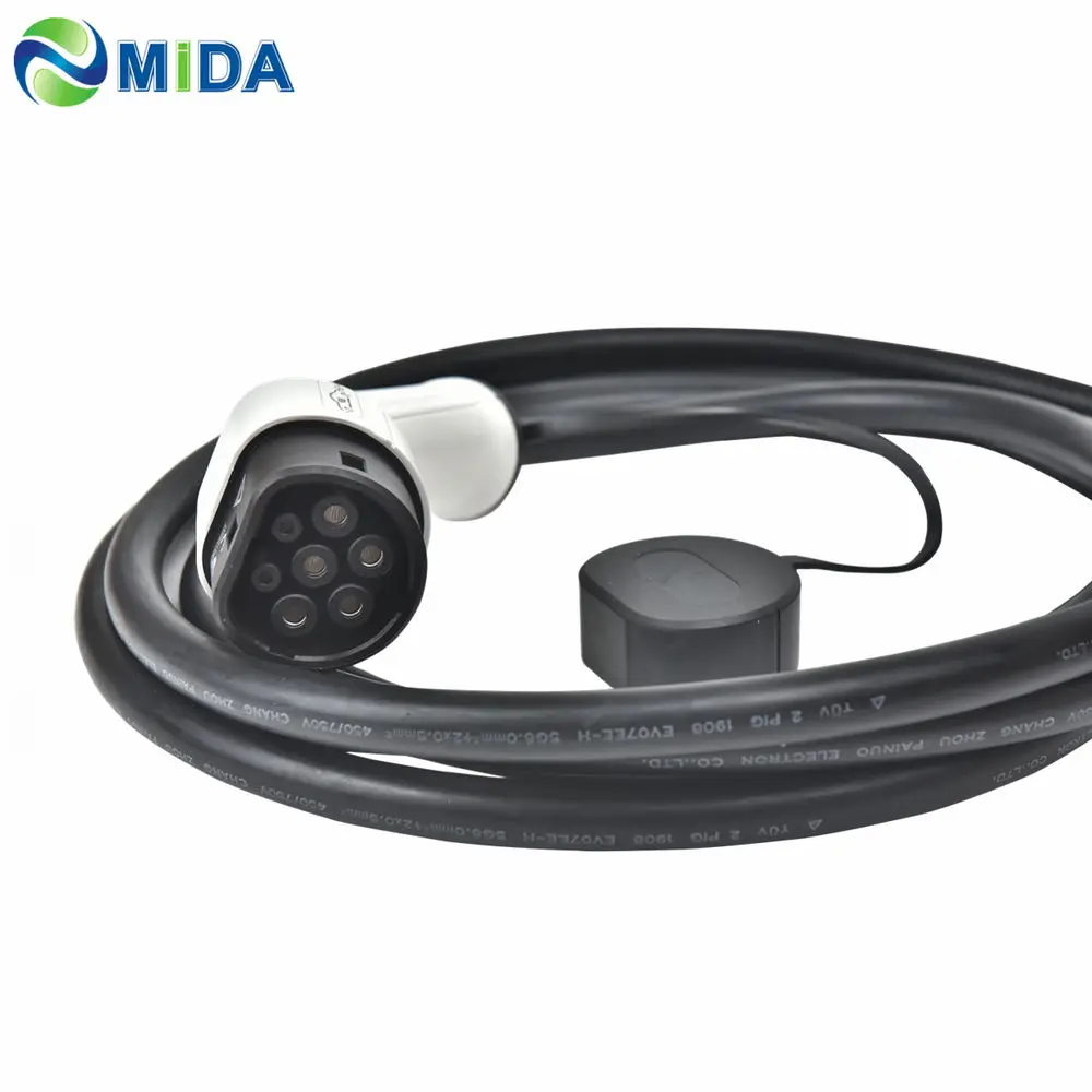 Car Charger 5Meter 32A Type 2 Plug IEC 62196 Type 2 EV Fast Plug Straight Cable EV Charging Station