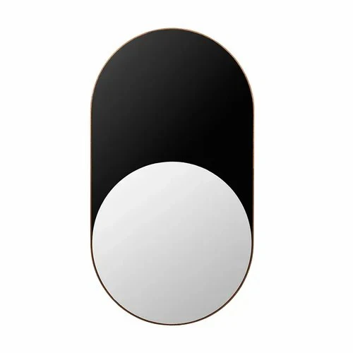 Modern Metal Framed Mirror with Sleek Black Finish - Decorative Wall Mirror