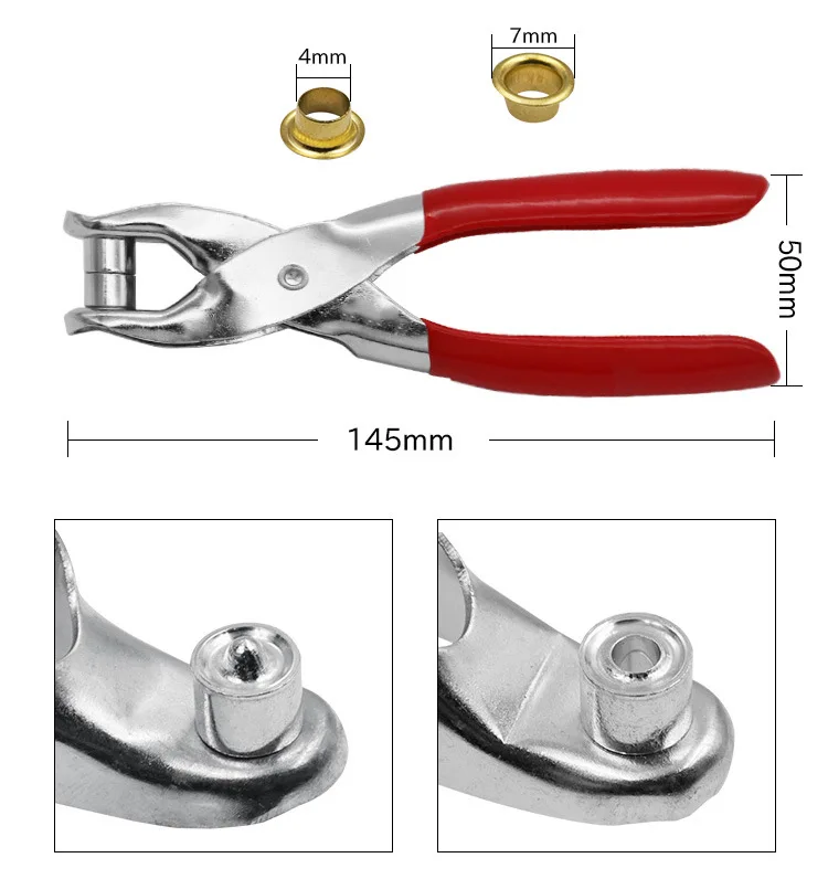 High Quality Prong Ring Stud Press Pliers Snap Pliers shoe eyelet punching pliers with 4mm buckle