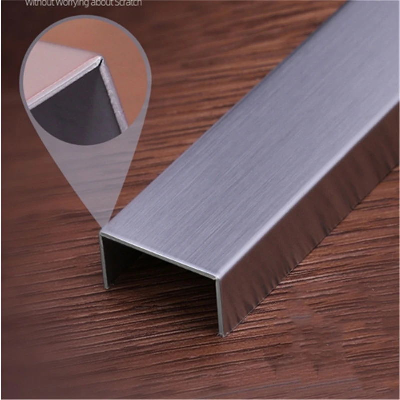 SS304 316 Mirror PVD Color Ss Tile Trim U Shape Type Stainless Steel Decorative Trim Accessories