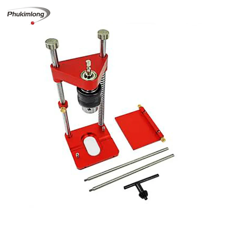 Adjustable Woodworking Drill Locator Auto Line Drill Guide Puncher Mini Bench Drill Press Precise Positioning Tool