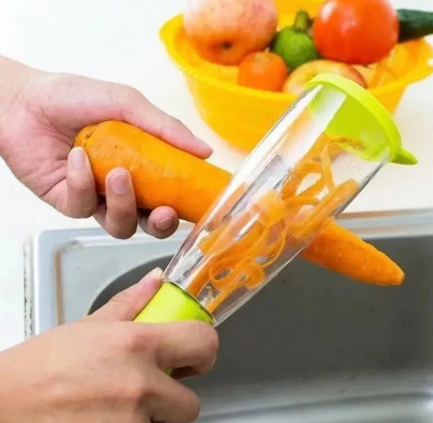 FASHION Multi-function Vegetable Fruit Peeler with Rubbish Box Kitchen Accessories kitchen gadgets Creative Storage Paring Knife