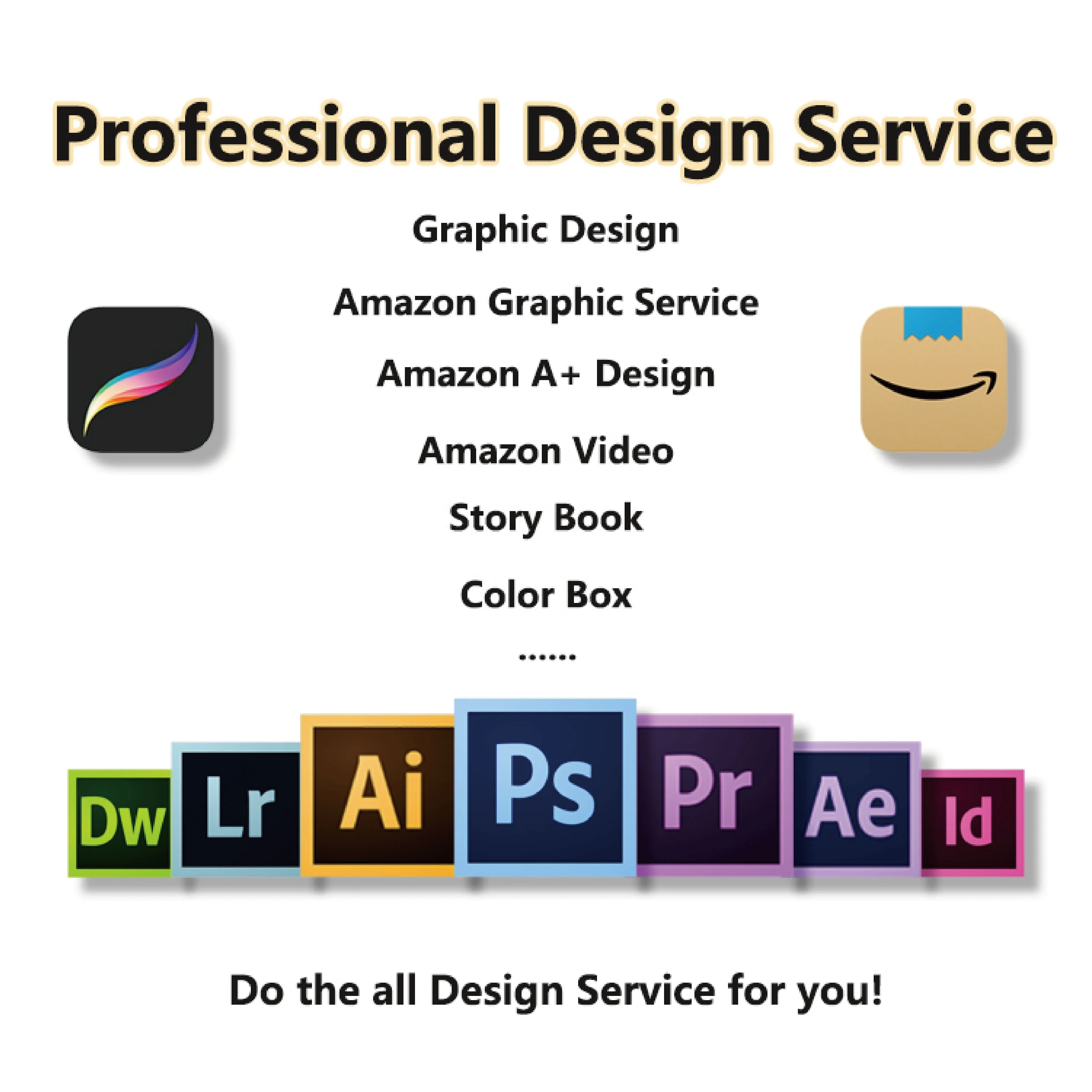 Amazon Service Adobe Photoshop Logo Boxes Service Graphic Package Brand Identity Design Service/