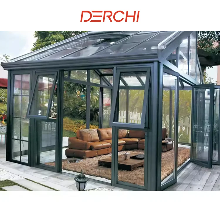 luxury design portable sunroom customized hotel exterior sunroom house double glazed aluminum sunroom