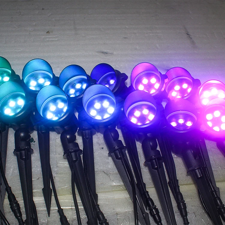 24v smart rgbw solar garden  lawn landscape lights