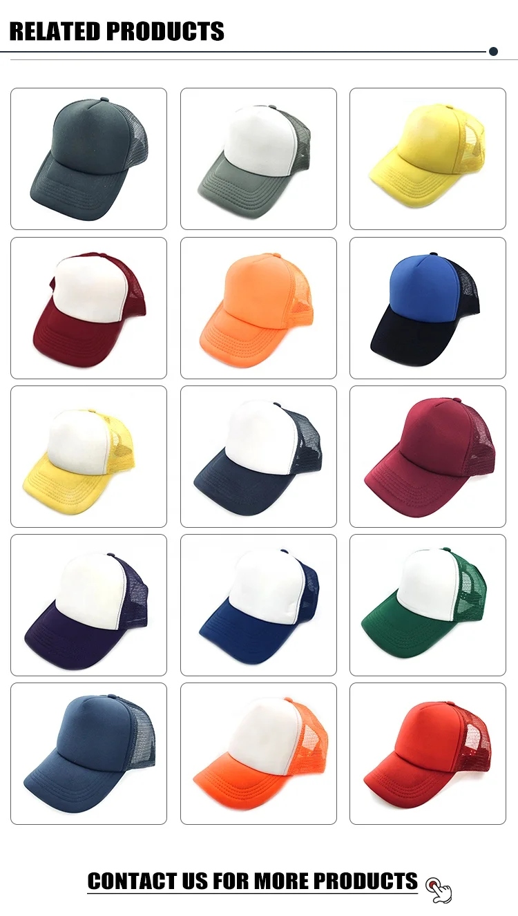 Embroidery foam mesh wholesale hats custom embroidered trucker cap hat