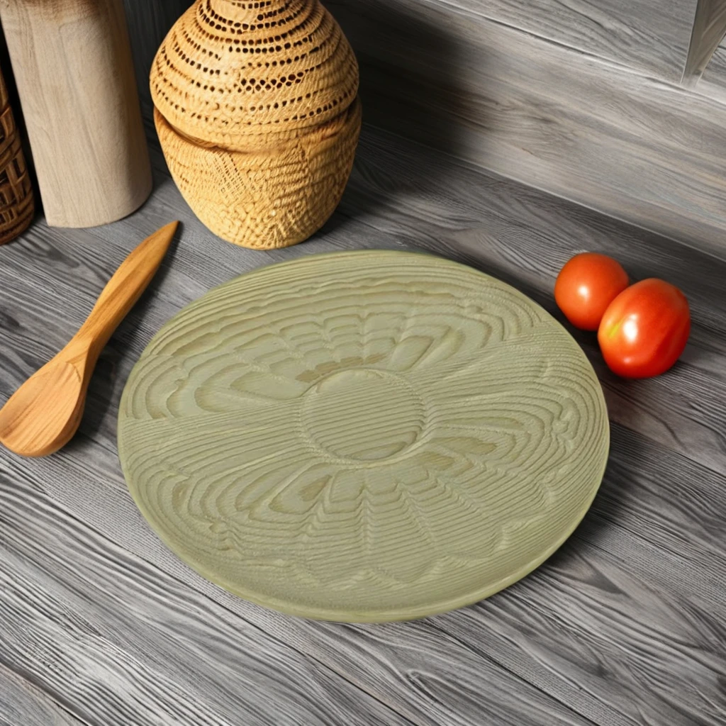 Handcrafted Japanese Rectangular Wood Tray Fruit and Snack Plate with Love Style Wall Decor Made from Pine Paulownia Plywood