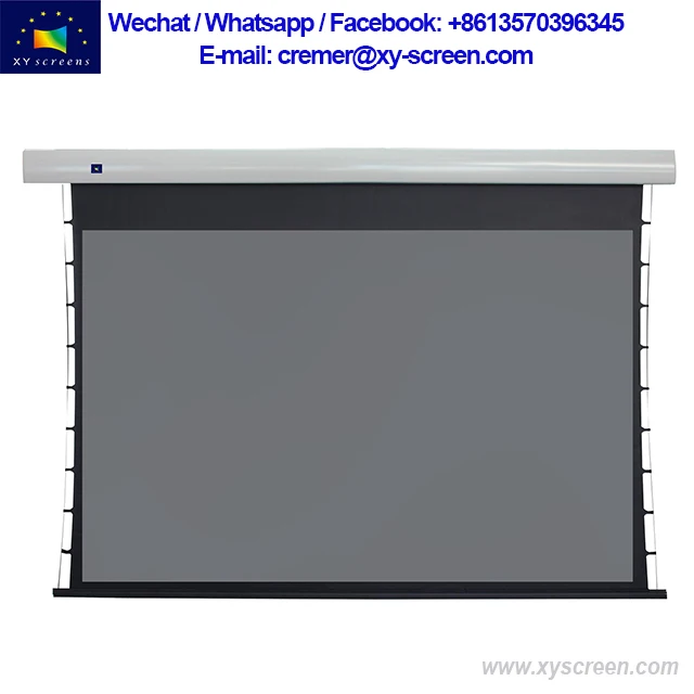 ALR  for UST projector 150, 120, 100 inch motorized projector screen for Home theater Cinema projector anti light screen