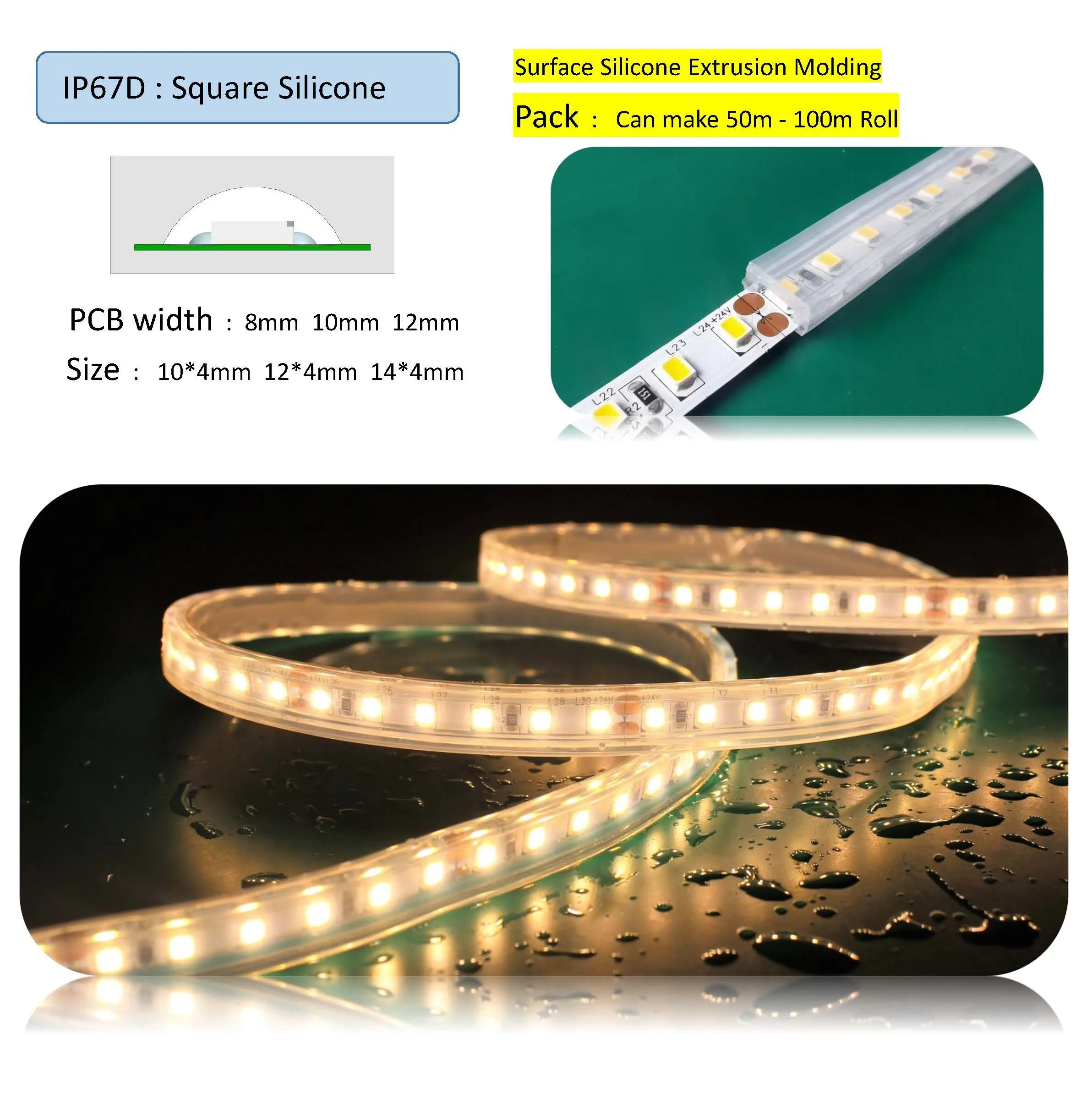 Manufacturer 24v aquaculture submersible ip68 swimming pool underwater led strip