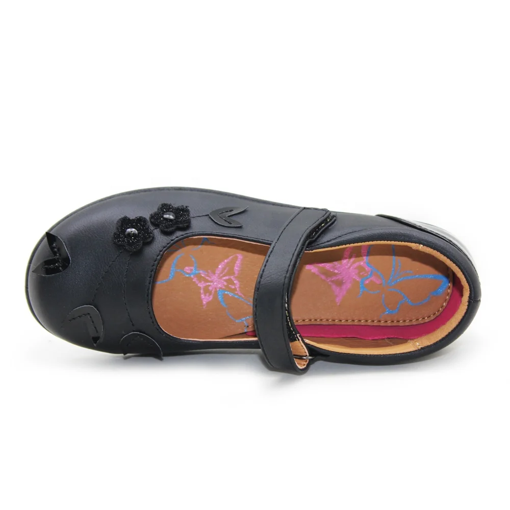 High Quality Cheap Children Footwear Black Leather Dress Formal Back to School Shoes for Kids