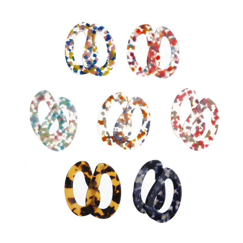 MiDairy European and American popular new irregular earrings in acetate tortoise shell color channel earrings