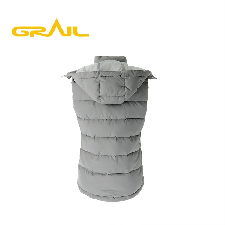 Ladies waistcoat waterproof plain dyed working vest womens winter quilt down jacket with hooded