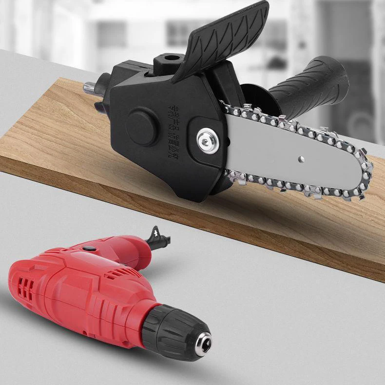 Electric Drill Modified to Chain Saw Impact Attachment 4
