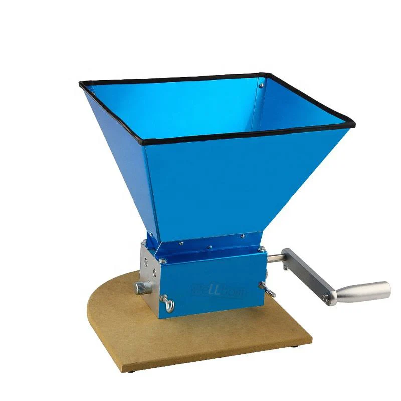 Homebrew 3 Rollers Stainless Steel Grain Crusher Malt Mill with Wooden Base Home Beer Brewing