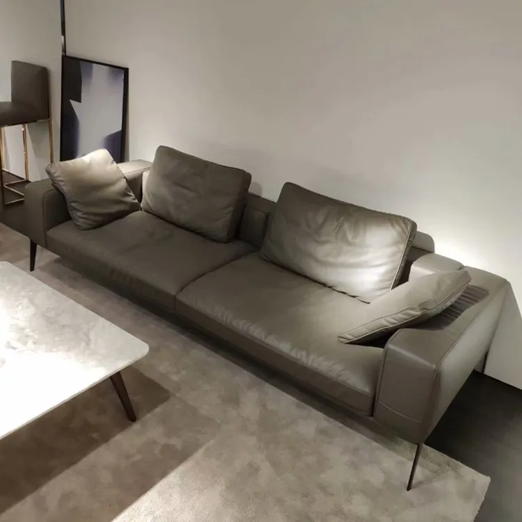 Global sofa набор мебели кожаный современный Четырехместный натуральный итальянский коричневый
