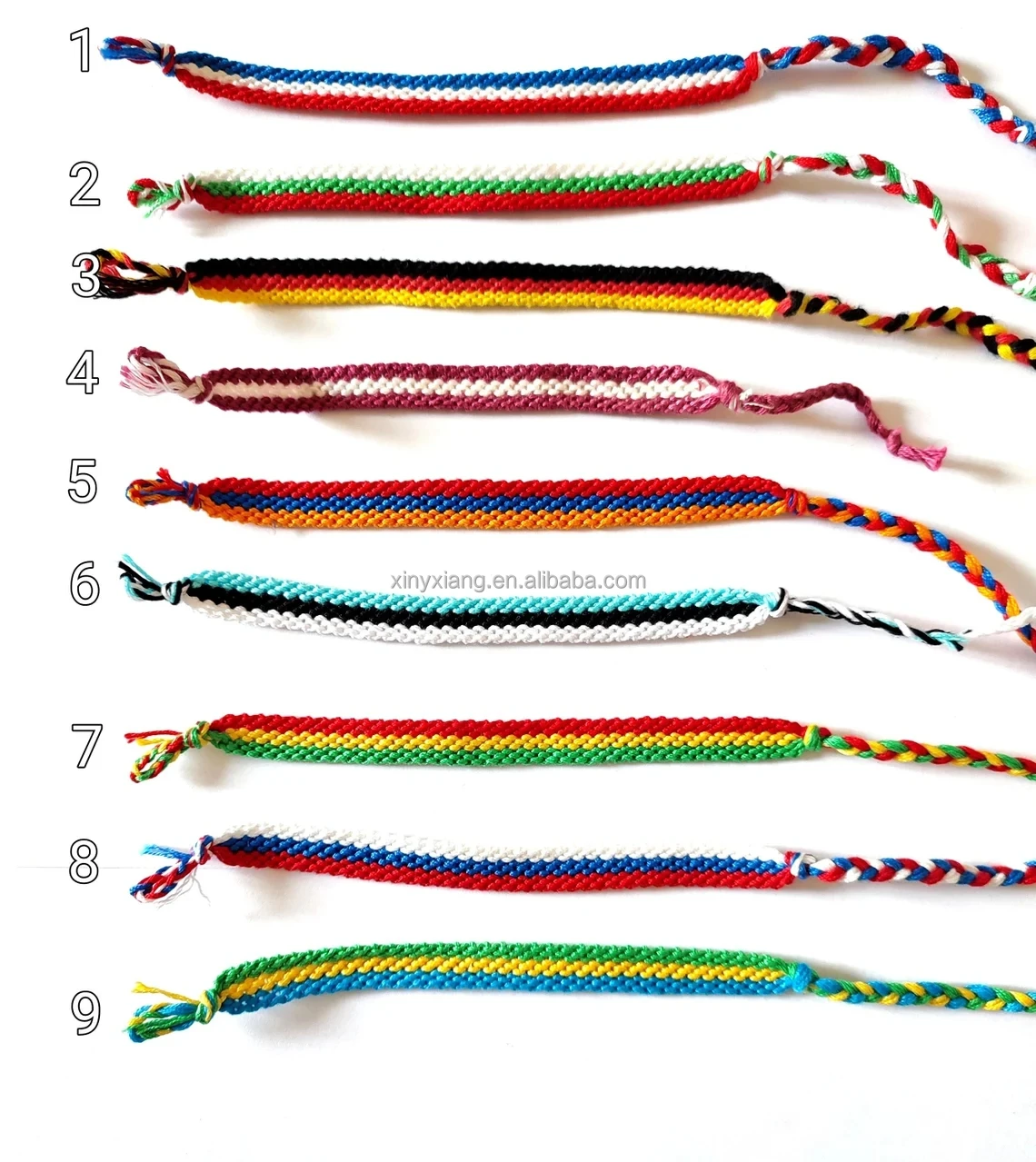 Factory Custom Country Flag Bracelets/Anklets,cotton handwoven gift idea country macrame hippie boho bohemian beach