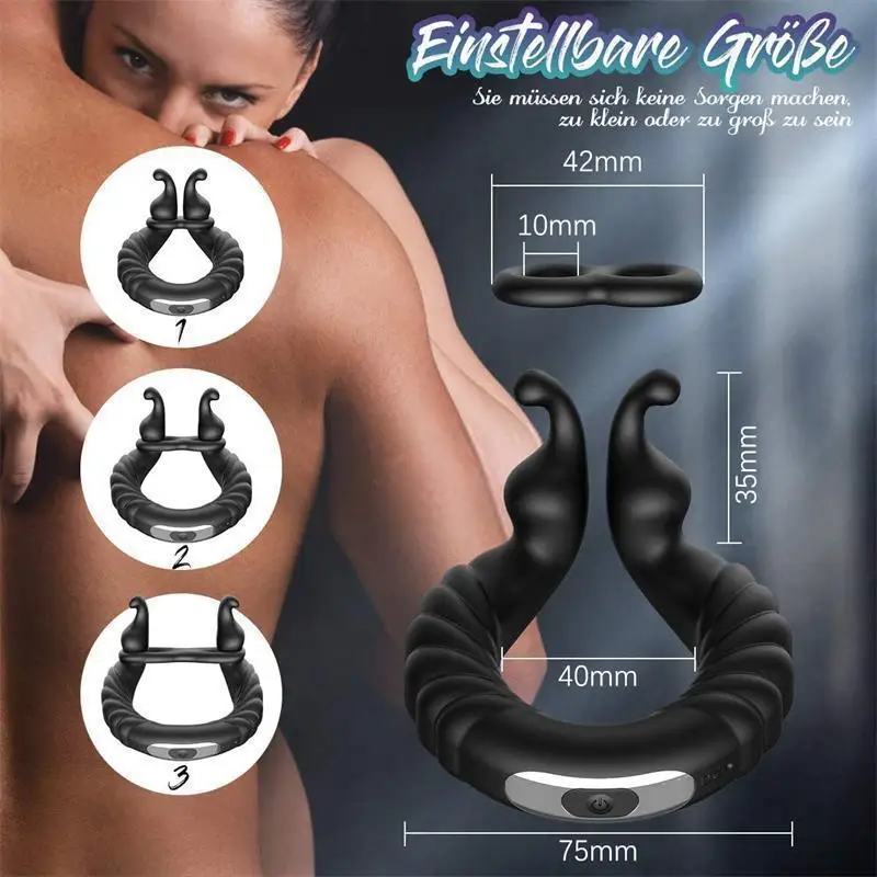 Rechargeable Silicone Male Sperm Lock Ring Snail Shape Delay Ejaculation Vibrating Penis Ring Sufficient Stock Available