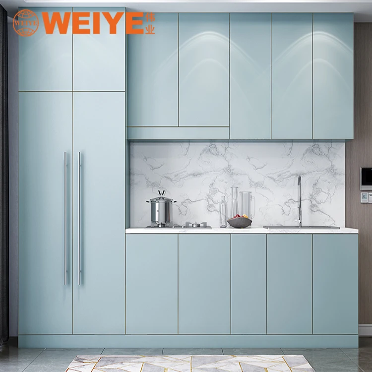 
Frosted textured aluminum panel fireproof kitchen cabinet for household furniture 